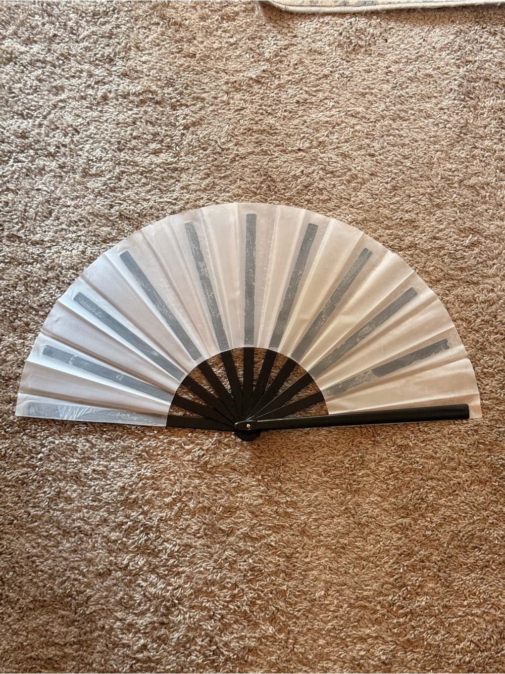 Traditional Hand Fan - White and Black- Where them fans at- snap fans